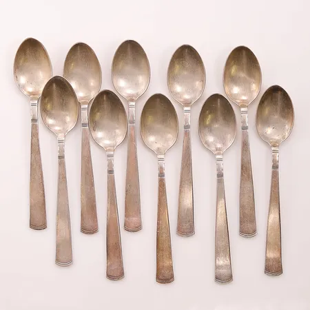 10 Kaffeskedar, 11cm, 830/1000 Silver 118,5g.