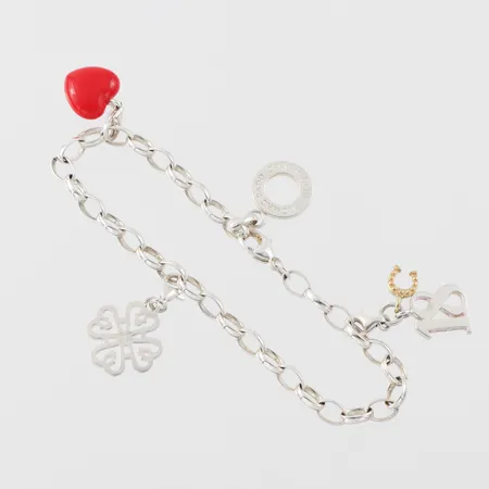 Armband med 4 st berlocker, längd ca 22 cm, Thomas Sabo, silver. Vikt: 17,3 g
