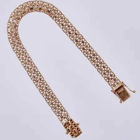 Armband X-länk med stav, längd: ca 18,5cm, bredd: ca 7mm, SEF, 18K Vikt: 10,3 g
