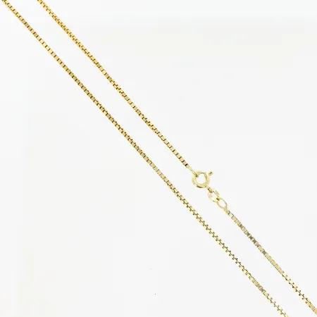 Kedja Venezia, 43,5cm, bredd 1,2mm, Balestra, smärre skevheter på länk, 18K. Vikt: 6,8 g