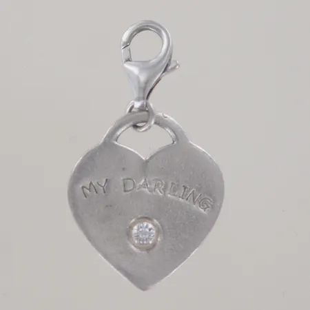 Hänge med sten, längd 3,5 cm, bredd 2 cm, silver 925/1000 Vikt: 3,6 g