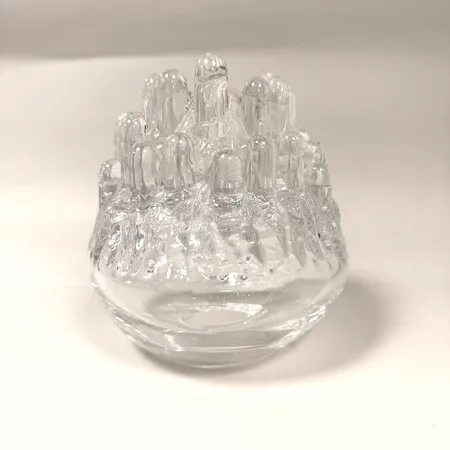 Ljuslykta, "Polar", höjd ca 15cm, Göran Wärff för Kosta Boda, glas.