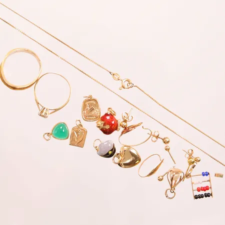 Diverse guld, defekt, 18K 14,8g.