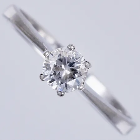 Ring med vit sten, stl: 18, bredd: ca 2-5mm, 925/1000, silver Vikt: 1,9 g