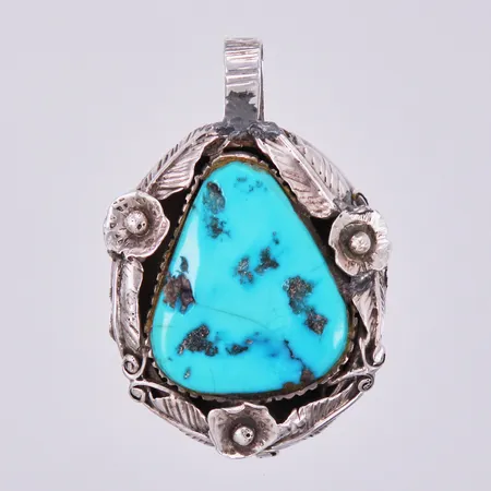 Hänge med blå sten, längd: ca 4,8cm, bredd: ca 5-32mm, 925/1000, silver Vikt: 21,7 g