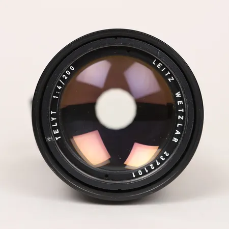 Objektiv Leitz Wetzlar ,f4 Telyt 1:4/200, visoflex, nr: 16466, serie-nr: 2372101, made in Germany, linsskydd fram, smärre bruksslitage.
