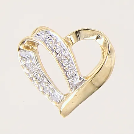 Hänge, hjärta med diamanter 7 x ca 0,005ct, 12x12,5mm, GHA, 18K Vikt: 1,2 g