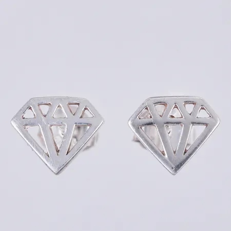 Ett par örhängen, form av diamanter, bredd ca 7mm, 925/1000, silver Vikt: 1 g