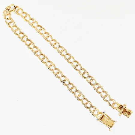 Armband Bismarck, 19cm, bredd 4,5mm, slitage på länkbitar vid låset, 18K.  Vikt: 6,7 g
