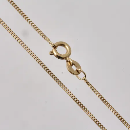 Kedja i 18K guld, 38,5cm, Pansar bredd 1,1mm, tillverkad av UnoAerre, vikt 2,05g.
