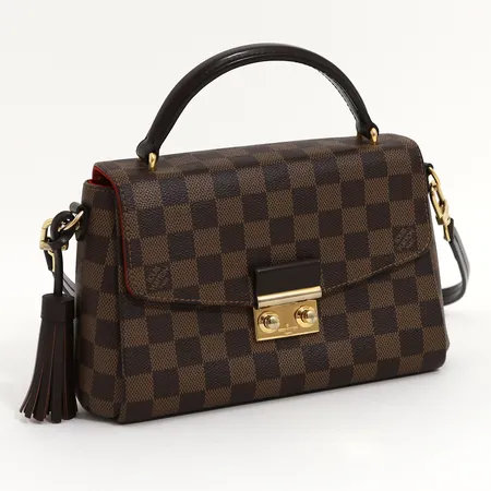 Väska Louis Vuitton Croisette, Damier Ebene Canvas, modell: N53000, ca 24x17x9,5 cm, avtagbar axelrem samt tofsstassel, kvitto 2021, dustbag, lättare bruksskick