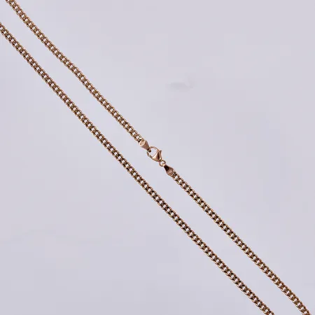 Kedja pansar, längd: ca 45cm, bredd: ca 3mm, GHa, 18K Vikt: 5,5 g