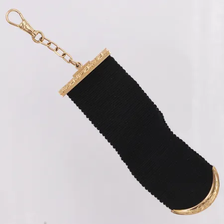 Klockkedja med tygband och dekor, Ceson år 1956, 18K, bruttovikt 5,8gram
