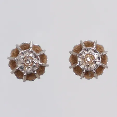 Ett par Örhängen i vitguld med diamanter 2xca0,01ct Ø5mm, 18K Vikt: 1,1 g