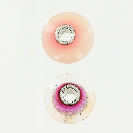 Glasberlock 2 st Ø15mm, (för ormlänk Ø ca 3mm), LAA, silver 925/1000. Vikt: 4,5 g