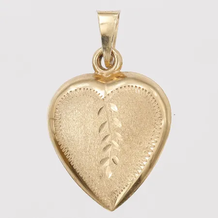 Hänge hjärta, ihåligt, ca 17x14mm, slitage, ytliga repor, 18K guld. Vikt: 1,1 g