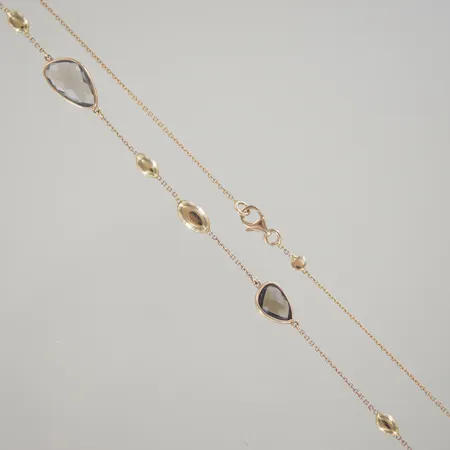 Halskedja med stenar roséguld, längd 45 cm, 18K Vikt: 5,7 g