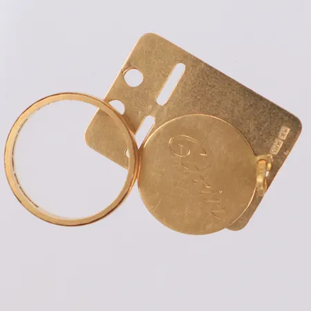 Id-bricka, Hänge, Ring, gravyr, 18K  Vikt: 7,2 g