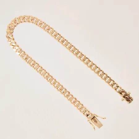 Armband Pansar, längd 19cm, bredd 5mm, Bäckman Guld B, Tyresö 1981, 18K.   Vikt: 15,4 g