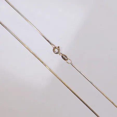 Kedja, ormlänk, längd 44,5cm, bredd 1mm, ojämnheter, vitguld, 18K Vikt: 4,5 g