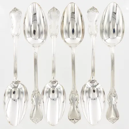 Sex Matskedar, 22,3cm, silver  Vikt: 474 g