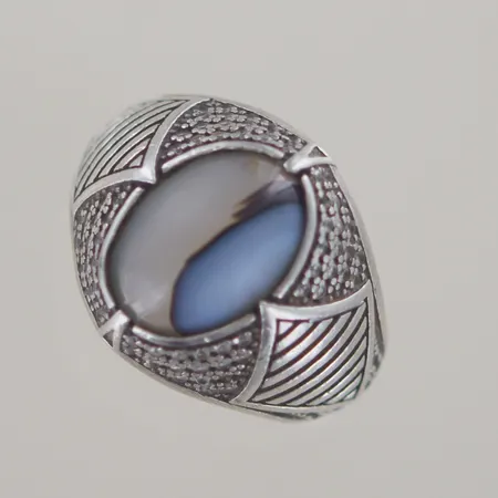 Ring med stenar, Ø 19 mm, höjd 19 mm, stenar saknas, silver 925/1000 Vikt: 9,1 g