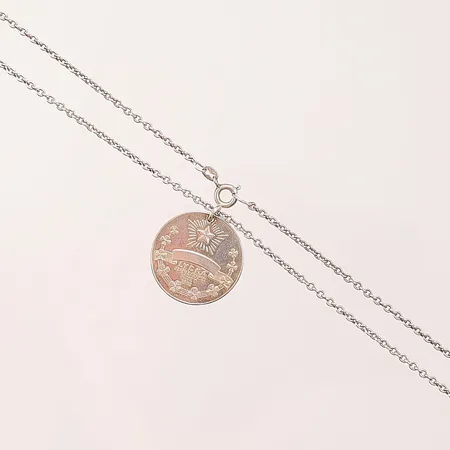 Kedja med hänge "Lycka Jubileumsåret 1962", 45cm, 925/1000 Silver 9,4g.