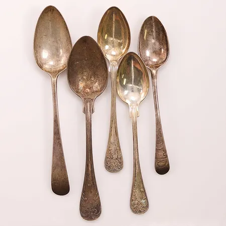 5 Skedar, gravyr, 830/1000 Silver 73,1g.
