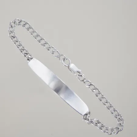 Armband pansar med bricka , längd 20 cm, bredd 8 mm, silver 925/1000 Vikt: 11,1 g