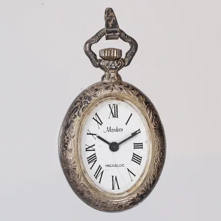 Fickur s.k. "mormorsur" Marker Incabloc Ø24mm, med slitage, silver 925/1000