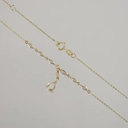Collier med stenar, justerbar längd 43-45 cm, 18K Vikt: 2,8 g