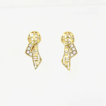 Ett par örhängen, stenar, 13x5,5mm, 21K. Vikt: 1 g