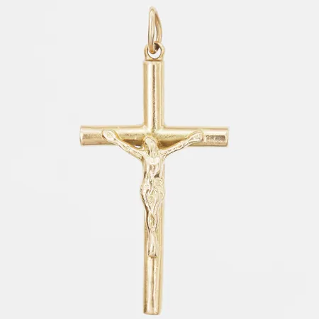 Hänge, krucifix, längd 40mm, bredd 20mm, 14K guld Vikt: 5 g
