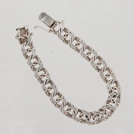 Armband Bismarck, 19cm, bredd 9,8mm, säkerhetskedja saknas, Janson Guldvaru Ab Victor, år 1974, silver,  Vikt: 24,2 g