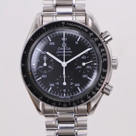 Herrur Omega Speedmaster Reduced, stål, automatisk, 39mm,  snr: 58369217 ca 1999, kronograf, stållänk, ref: 1469/811, inga tillbehör