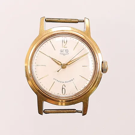 Herrur GUB Glashütte Stossgesichert, 34mm, doublé, boettnr:095362, Cal.60.1, verknr:112155.