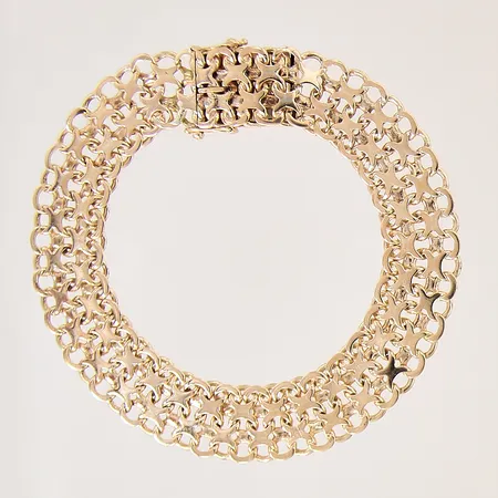 Armband X-länk, längd: 20cm, bredd: 12,4mm, 18K  Vikt: 26,3 g