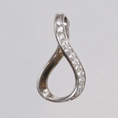Hänge med vita stenar 12x23mm, GHA silver 925/1000 Vikt: 1,8 g