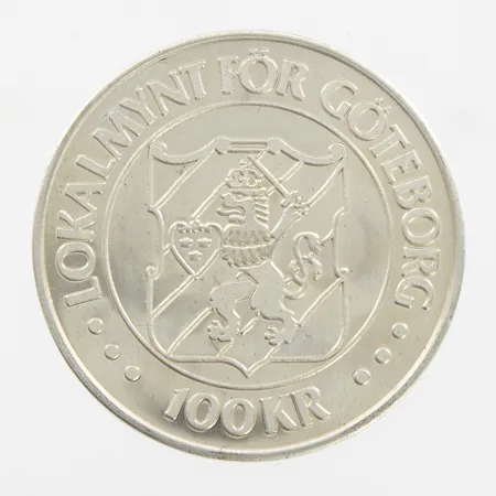 Lokalmynt Göteborg, 100kr, Kronhuset 1640-1980, silver 925/1000 Vikt: 10,6 g