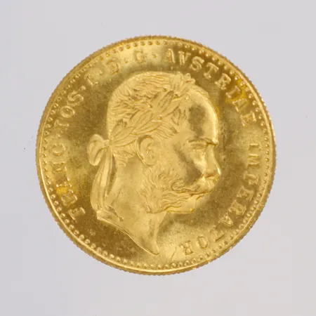 Mynt Dukat Frans Josef I Österrike-Ungern 1915 Ø20mm, senare prägling, 23K Vikt: 3,5 g