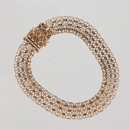 Armband X-länk, 19,5cm, bredd 10,8mm, Svedbom & Co, år 2003, 18K,  Vikt: 14,1 g