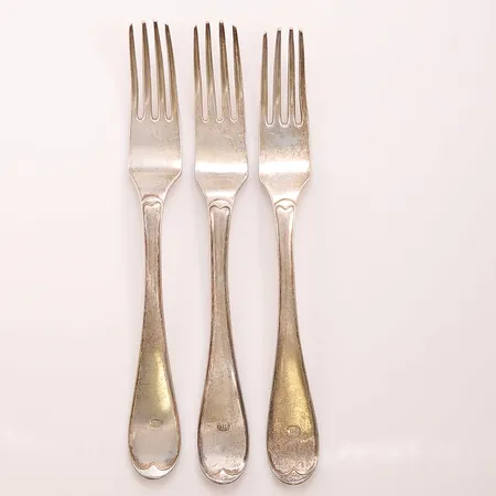 3 Gafflar, 830/1000 Silver 184,6g.