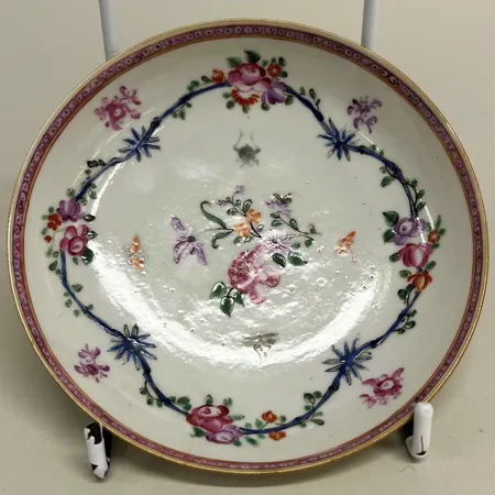 Assiett med blomsterdekor, Ø12cm, lagning Skickas med paket.