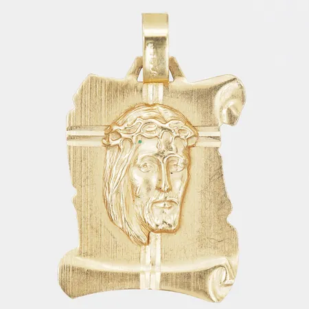 Hänge, Jesus, höjd 22mm, bredd 18mm, 18K guld Vikt: 3,7 g