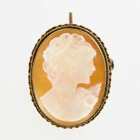Hänge/brosch med camé, ca 34mm, förgylld, 925/1000 Silver Vikt: 4,6 g