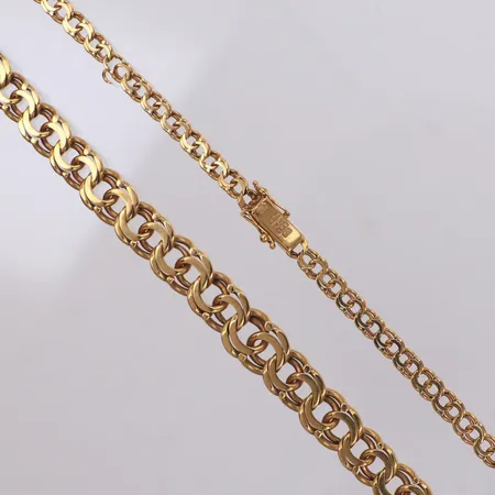 Collier, doserad Bismarck, 46,5cm, bredd: 4,6-10,3mm, 18K Vikt: 33,9 g