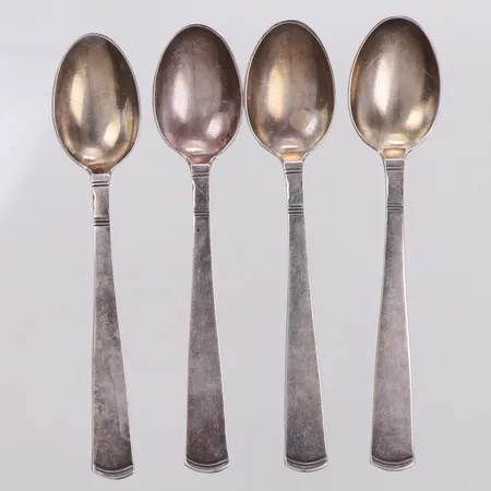 4 kaffeskedar, Rosenholm, längd 12cm, repor, 830/1000 silver Vikt: 64,7 g