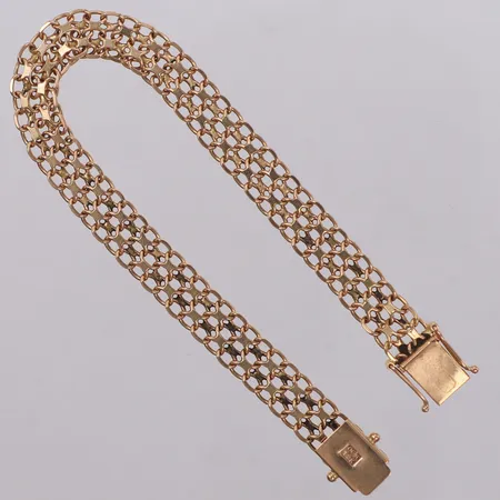 Armband, x-länk, 19,5cm, bredd: 8,5mm, 18K Vikt: 13,2 g