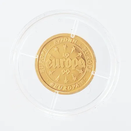 Mynt Europe 1999, Ø14mm, plastetui, 14K Vikt: 1,6 g