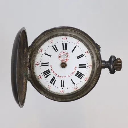 Fickur Savonett Messaggero Ø50mm, defekt (går ej, saknar visare och glas, hårt slitage) silver 800/1000